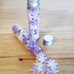 Bath Confetti-Flowers Lavender Scent in Resealable Tube-About 2 OZ